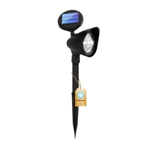 Záhradná lampa LED so solárnym pohonom Čierny smerový reflektor 6500K IP44