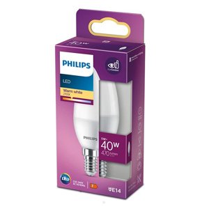 LED žiarovka E14 B35 4,9W = 40W 470lm 2700K teplá matná PHILIPS