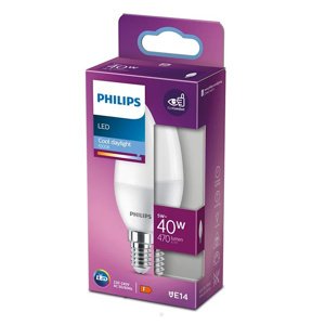 LED žiarovka E14 B35 4,9W = 40W 470lm 6500K Cold PHILIPS