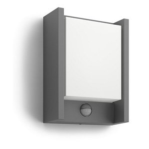 LED nástenné svietidlo ARBOUR IR myGarden 6W 2700K IP44 so senzorom pohybu Obdĺžnikový antracit PHILIPS