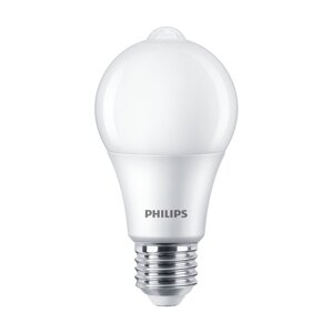 LED žiarovka E27 A60 8W = 60W 806lm 2700K Warm 280° PHILIPS Senzor pohybu a súmraku