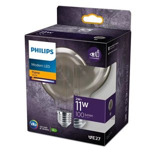 LED žiarovka Globe E27 G93 2W = 11W 100lm 1800K Warm Filament Smoke PHILIPS