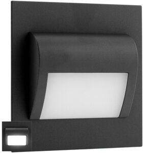 Schodiskové svietidlo DECORUS 9 LED 1,2 W Graphite ProVero Cold