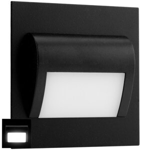 Schodiskové svietidlo DECORUS 9 LED 1,2 W čierne ProVero Cold
