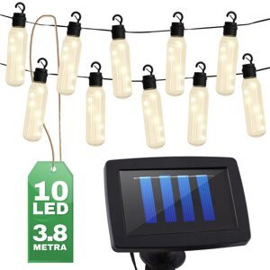 Solárna záhrada Girland 10x LED svetelná reťaz Dekoratívne gule 3,8 m teplé