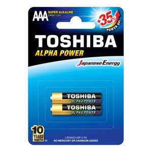 TOSHIBA ALPHA POWER LR03 AAA 1,5V alkalické batérie blister 2ks