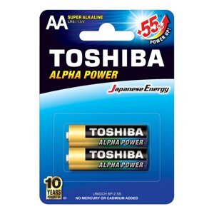 TOSHIBA ALPHA POWER LR6 AA 1,5V Alkalické batérie Blister 2ks