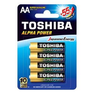 TOSHIBA ALPHA POWER LR6 AA 1,5V Alkalické batérie Blister 4ks