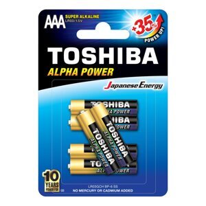 TOSHIBA ALPHA POWER LR03 AAA 1,5V alkalické batérie blister 6ks