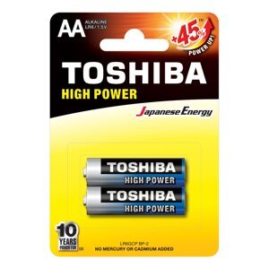 Alkalické batérie TOSHIBA HIGH POWER LR6 AA 1,5V Blister 2ks