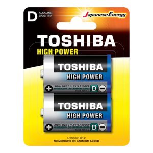 Alkalické batérie TOSHIBA HIGH POWER LR20 1,5V blister 2ks