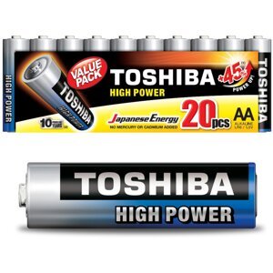 Alkalické batérie TOSHIBA HIGH POWER LR6 AA 1,5V PACK 20ks