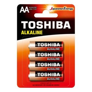 TOSHIBA RED ALKALINE LR6 AA 1,5V Alkalické batérie Blister 4ks