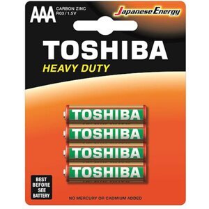 TOSHIBA HEAVY DUTY R03 AAA 1,5 V zinkovo-uhlíkové batérie Blister 4ks