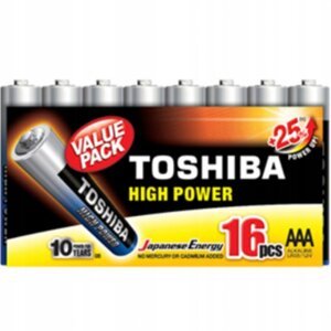 Alkalické batérie TOSHIBA HIGH POWER LR03 AAA 1,5 V PACK 16 ks