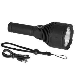 LED taktická dobíjateľná vojenská ručná USB baterka XHP9090 3000lm krátka Pro VA0044 Vayox