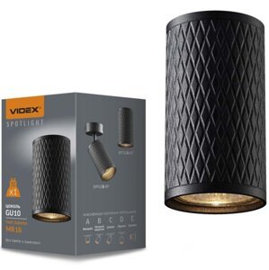 Svietidlo na povrchovú montáž Stropné svietidlo Tuba LED GU10 Black VIDEX