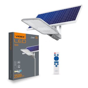Solárne svetlomety 50x LED 100W 2500lm 5000K IP65 VIDEX Súmrakový senzor s diaľkovým ovládaním