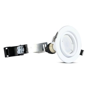Sada 3x svietidlo na zapustenú montáž Biela + LED žiarovka GU10 5W 4000K VT-3333 V-TAC