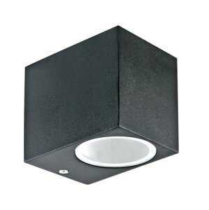 Štvorcové záhradné nástenné svietidlo LED GU10 BOSTON GOLDLUX (Polux) ALUMINIUM BLACK