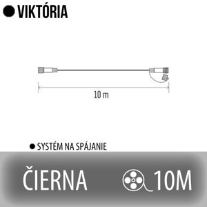 Viktória predlžovací kábel pre spojovateľné reťaze - 10m - čierny
