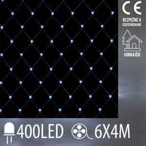 Vianočná led svetelná sieť vonkajšia - 400led - 6x4m studená biela