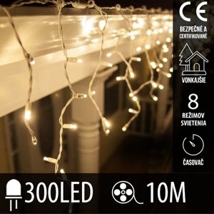Vianočná led svetelná záclona vonkajšia - programy - časovač - 300led - 10m teplá biela