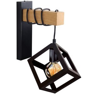 Nástenné svietidlo SWEDEN 1x E27 Wood Black GOLDLUX (Polux)