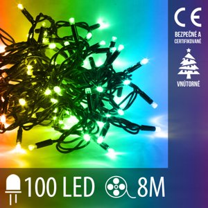 Vianočná led svetelná reťaz vnútorná - 100led - 8m multicolour