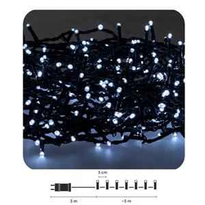 Led svetelná reťaz vonkajšia - spájateľná - studená biela - 100 Led - 5 m