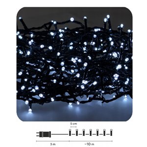 Led svetelná reťaz vonkajšia - spájateľná - studená biela - 200 Led - 10 m