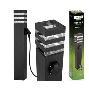 Záhradná LED lampa - stĺpik - E27 - so zásuvkou TAXUS 2 - 60 cm - LUMILED