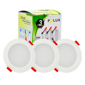 Sada 3 x kruhové svietidlo na zapustenie MIRO LED White 6W 400lm 3000K GOLDLUX (Polux)