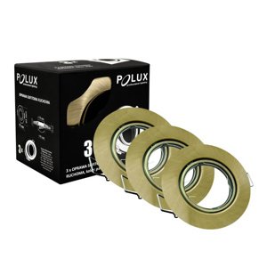 Sada 3 x OPIN GOLDLUX (Polux) halogénové pohyblivé svietidlo s okrúhlou kovovou patinou MR16 GU10