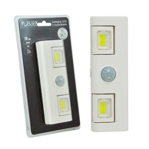 Podskrinkové biele LED svietidlo so senzorom 70lm 6000K GOLDLUX (Polux) na batérie 3xAA