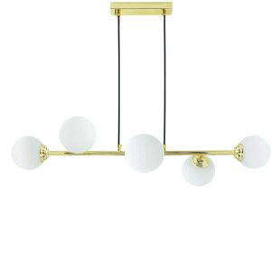 Stropné závesné svietidlo 6xE27 Luster GOLD PALLE Sklenené tienidlá