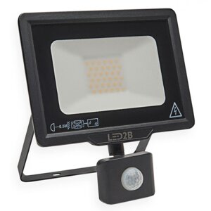 LED reflektor 30W 2400lm 6000K IP44 čierny so senzorom pohybu LED2B KOBI MHC